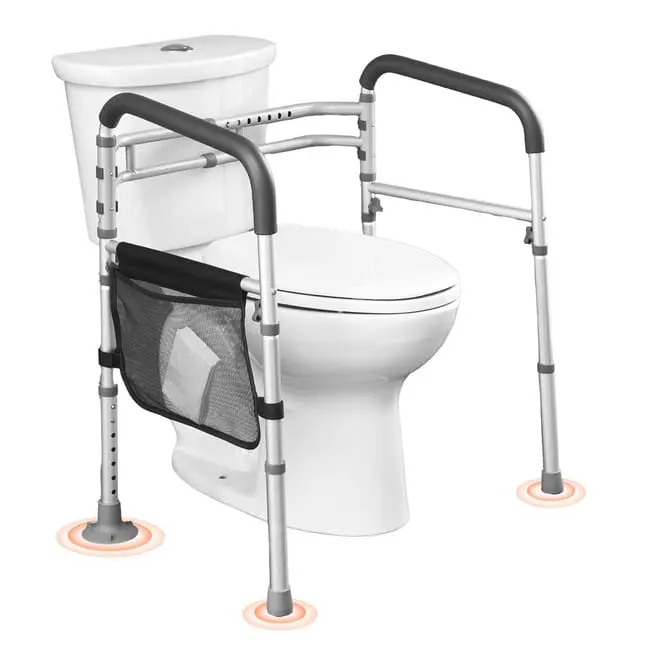 Toilet safety frame