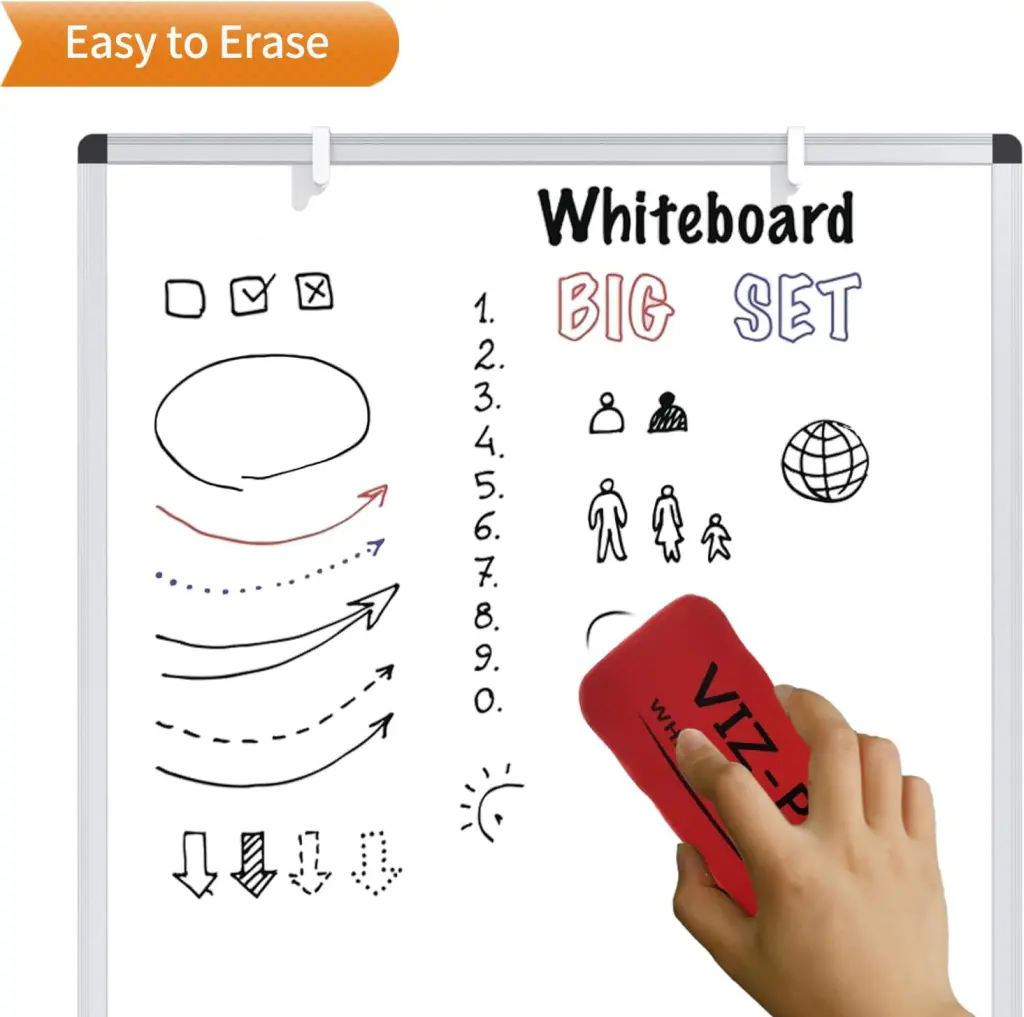Magnetic whiteboard on a stand