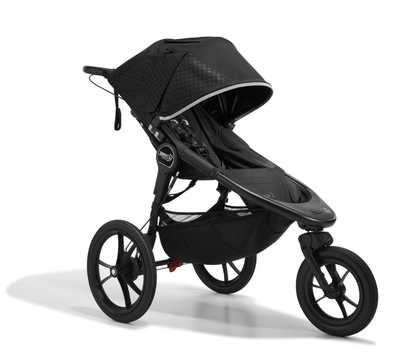 Baby Jogger Summit X3 jogging stroller, side view, available to rent in Paris