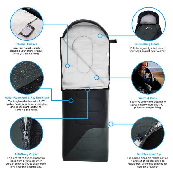 Warm Waterproof Sleeping Bag (Comfort 8°C) - Image 3